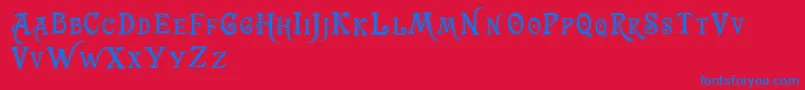 Trashbarusa Font – Blue Fonts on Red Background
