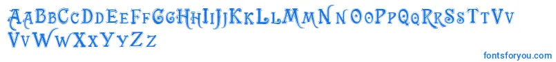 Trashbarusa Font – Blue Fonts on White Background