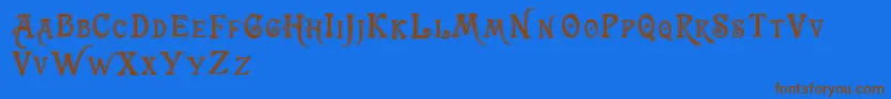 Trashbarusa Font – Brown Fonts on Blue Background