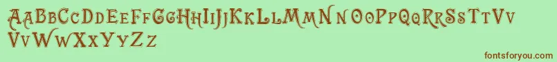 Trashbarusa Font – Brown Fonts on Green Background