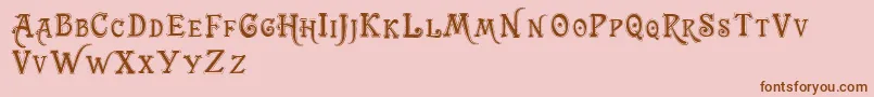 Trashbarusa-fontti – ruskeat fontit vaaleanpunaisella taustalla