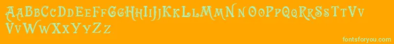 Trashbarusa Font – Green Fonts on Orange Background