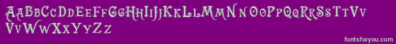 Trashbarusa Font – Green Fonts on Purple Background