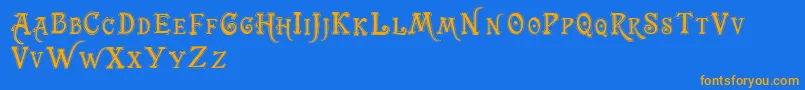 Trashbarusa Font – Orange Fonts on Blue Background