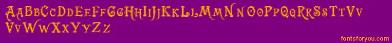 Trashbarusa Font – Orange Fonts on Purple Background