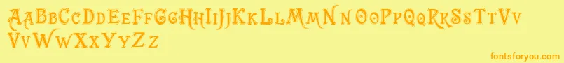 Trashbarusa Font – Orange Fonts on Yellow Background