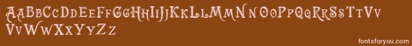 Trashbarusa Font – Pink Fonts on Brown Background
