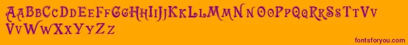 Trashbarusa Font – Purple Fonts on Orange Background