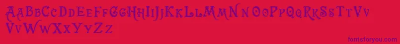 Trashbarusa Font – Purple Fonts on Red Background