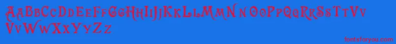 Trashbarusa Font – Red Fonts on Blue Background