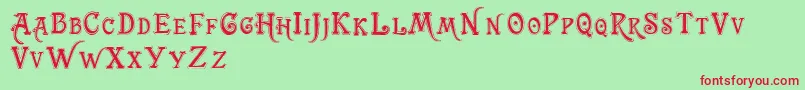 Trashbarusa Font – Red Fonts on Green Background