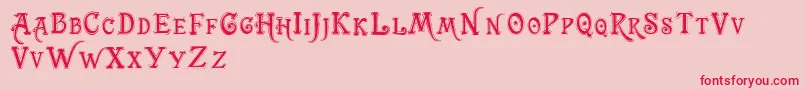 Trashbarusa Font – Red Fonts on Pink Background