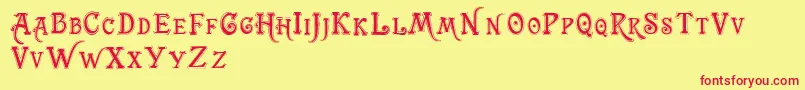 Trashbarusa Font – Red Fonts on Yellow Background