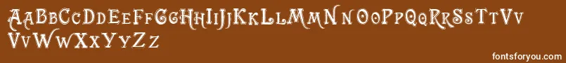 Trashbarusa Font – White Fonts on Brown Background