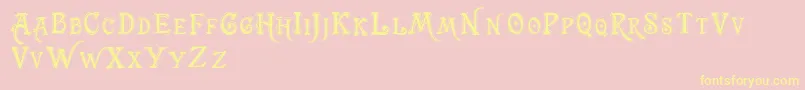 Trashbarusa Font – Yellow Fonts on Pink Background
