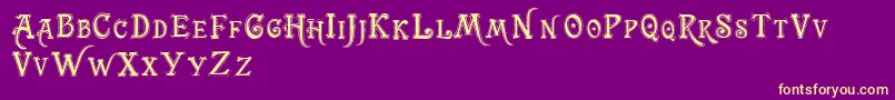 Trashbarusa Font – Yellow Fonts on Purple Background