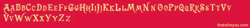 Trashbarusa Font – Yellow Fonts on Red Background