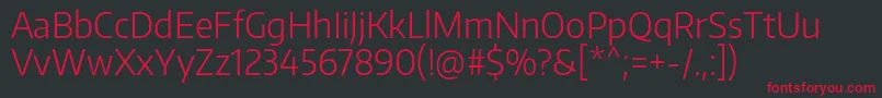 EncodesansnarrowLight Font – Red Fonts on Black Background