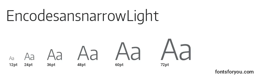 EncodesansnarrowLight Font Sizes