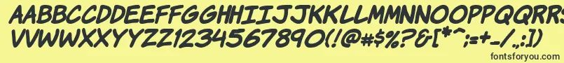 KomikaHandBoldItalic Font – Black Fonts on Yellow Background