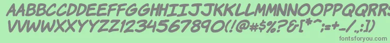 KomikaHandBoldItalic Font – Gray Fonts on Green Background