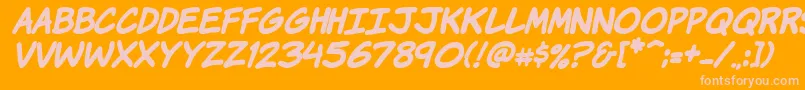 KomikaHandBoldItalic Font – Pink Fonts on Orange Background