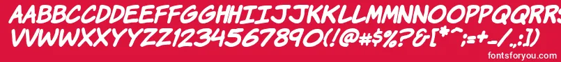 KomikaHandBoldItalic Font – White Fonts on Red Background