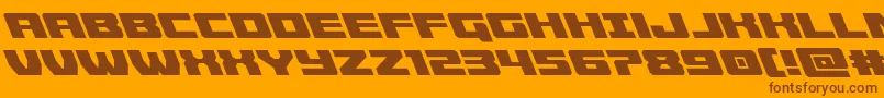 Weitere Informationen zur Cruiserfortressleft-Schriftart Cruiserfortressleft-Schriftart – Braune Schriften auf orangefarbenem Hintergrund