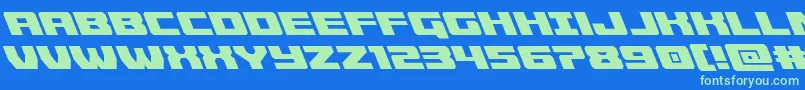 Cruiserfortressleft Font – Green Fonts on Blue Background