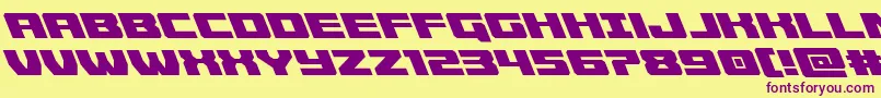 Cruiserfortressleft Font – Purple Fonts on Yellow Background