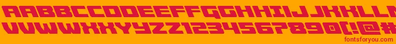 Fonte Cruiserfortressleft – fontes vermelhas em um fundo laranja