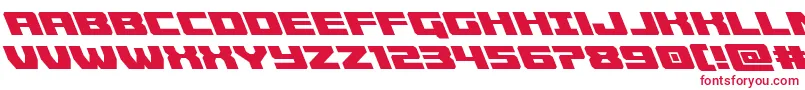 Czcionka Cruiserfortressleft – czerwone czcionki na białym tle