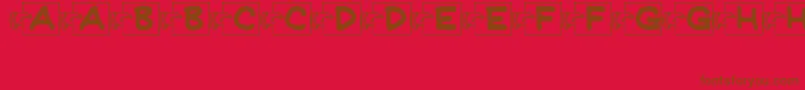 FlashCardsJl Font – Brown Fonts on Red Background