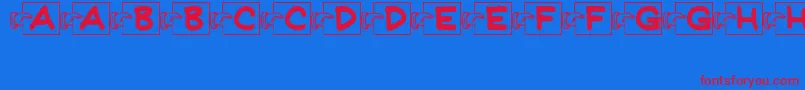 FlashCardsJl Font – Red Fonts on Blue Background