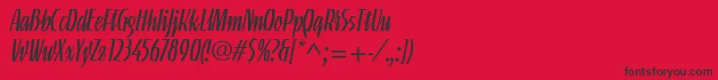 LinotypeGneisenauetteLight-fontti – mustat fontit punaisella taustalla