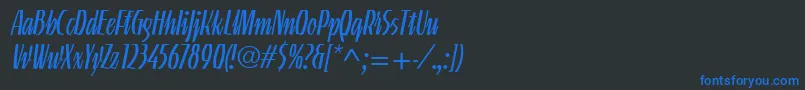 LinotypeGneisenauetteLight Font – Blue Fonts on Black Background