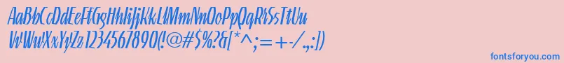 LinotypeGneisenauetteLight Font – Blue Fonts on Pink Background