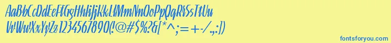 LinotypeGneisenauetteLight Font – Blue Fonts on Yellow Background
