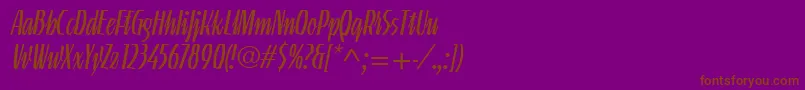 LinotypeGneisenauetteLight Font – Brown Fonts on Purple Background