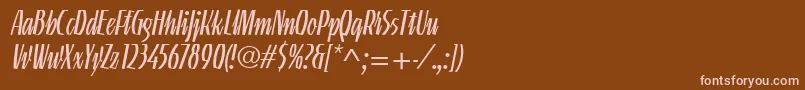 Шрифт LinotypeGneisenauetteLight – розовые шрифты на коричневом фоне