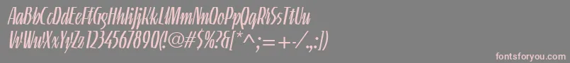 LinotypeGneisenauetteLight Font – Pink Fonts on Gray Background