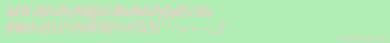 LinotypeGneisenauetteLight Font – Pink Fonts on Green Background