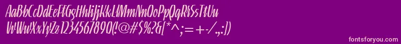 LinotypeGneisenauetteLight Font – Pink Fonts on Purple Background