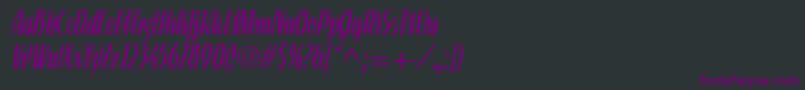 Шрифт LinotypeGneisenauetteLight – фиолетовые шрифты на чёрном фоне