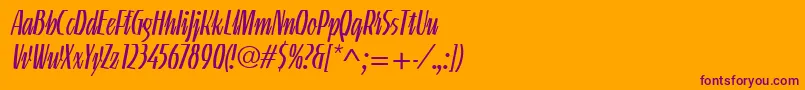 LinotypeGneisenauetteLight Font – Purple Fonts on Orange Background