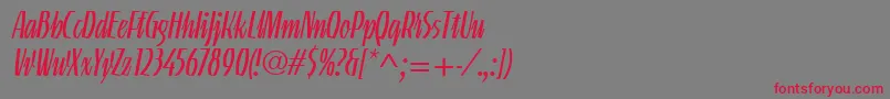 LinotypeGneisenauetteLight-fontti – punaiset fontit harmaalla taustalla