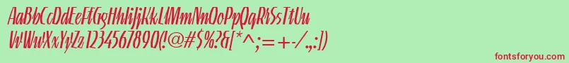 LinotypeGneisenauetteLight Font – Red Fonts on Green Background