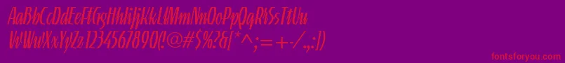 LinotypeGneisenauetteLight Font – Red Fonts on Purple Background