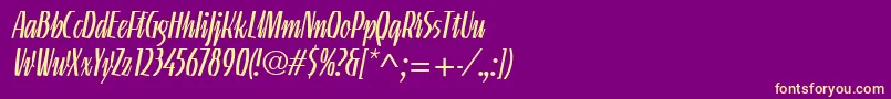 LinotypeGneisenauetteLight Font – Yellow Fonts on Purple Background