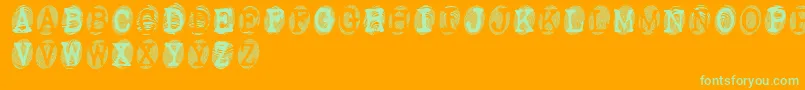 Powdrf Font – Green Fonts on Orange Background